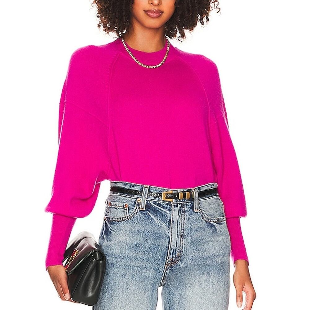 27 Miles Malibu Cashmere Fuchsia Lita Sweater Size S NWT